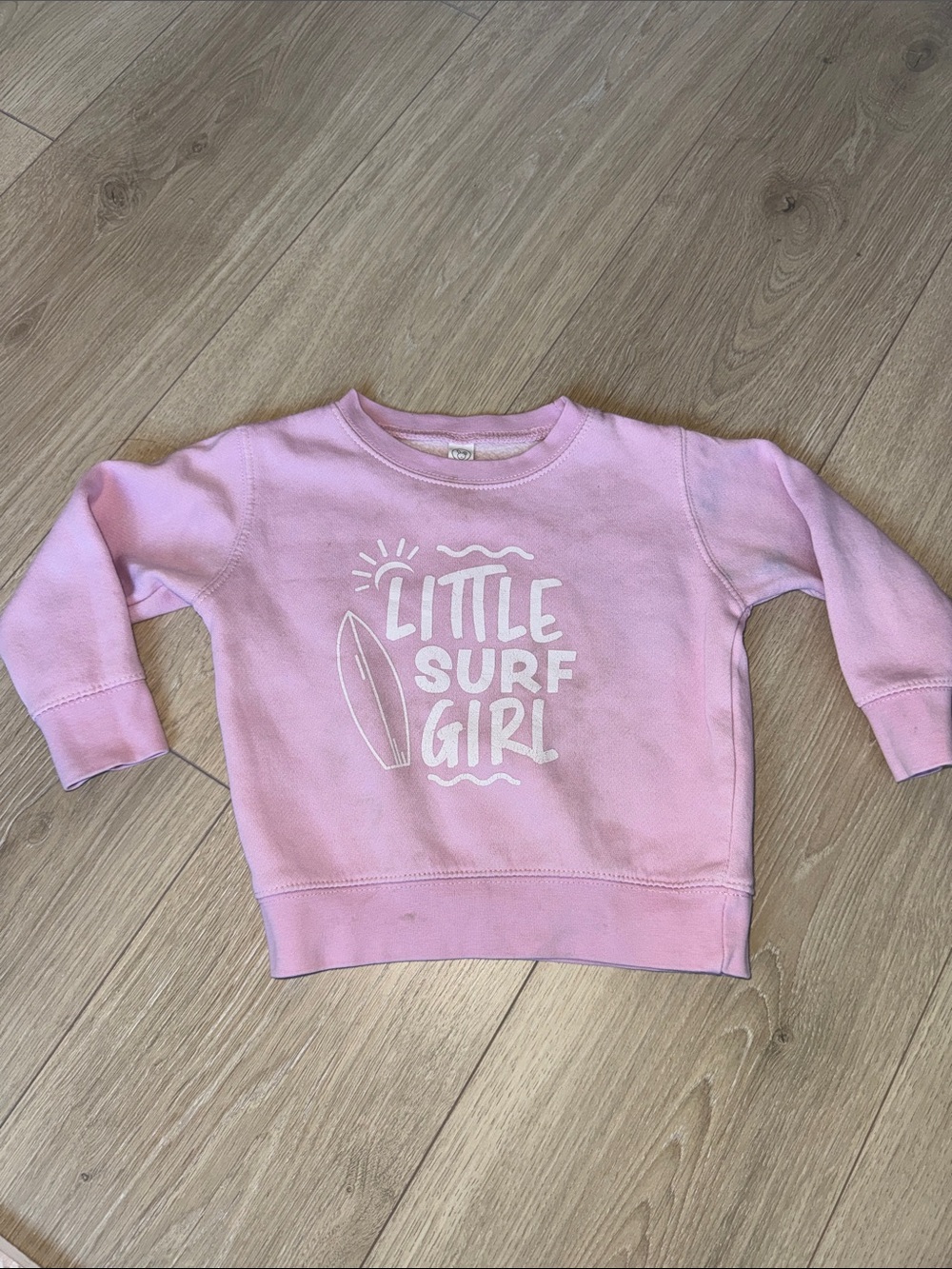 Rabbit Skins Pink Little Surf Girl Crew Sweatshirt